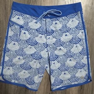 Vineyard Vines Blue and White Patterned Swim Board Shorts